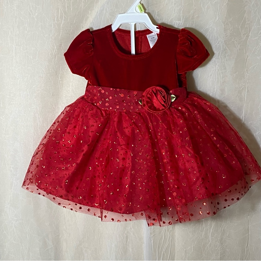 George Christmas Infant red formal dress NWT Fast Shipper!